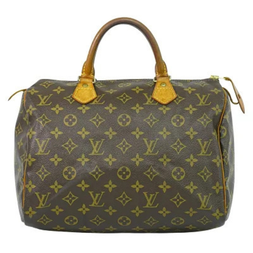 Louis Vuitton LV Speedy Monogram Boston Canvas Leather Brown